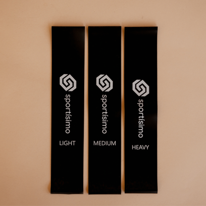 Mini Ligas de Resistencia (Set de 3) – Ligera, Media y Fuerte